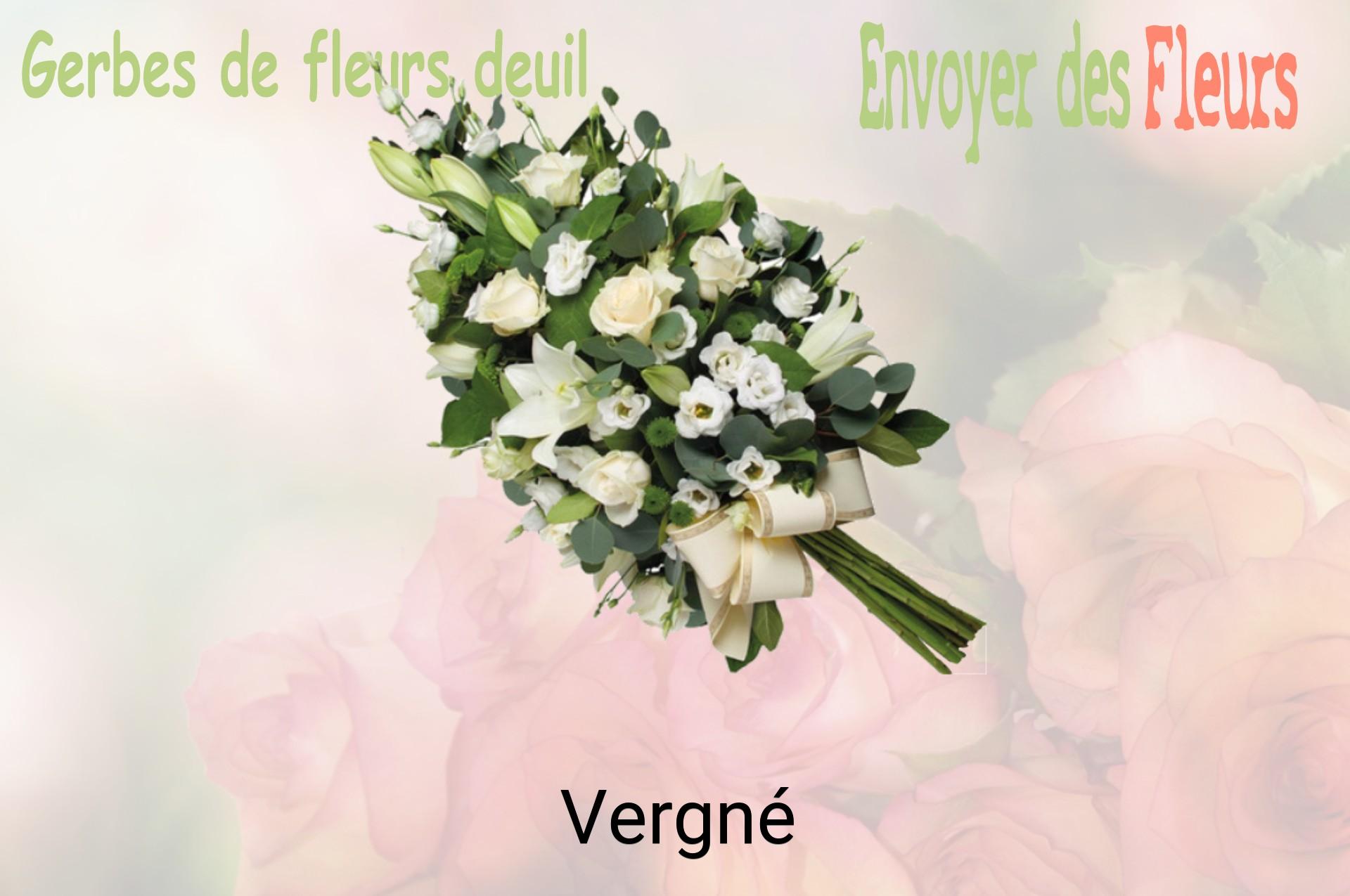 Gerbe de fleurs de deuil livrée à Vergné